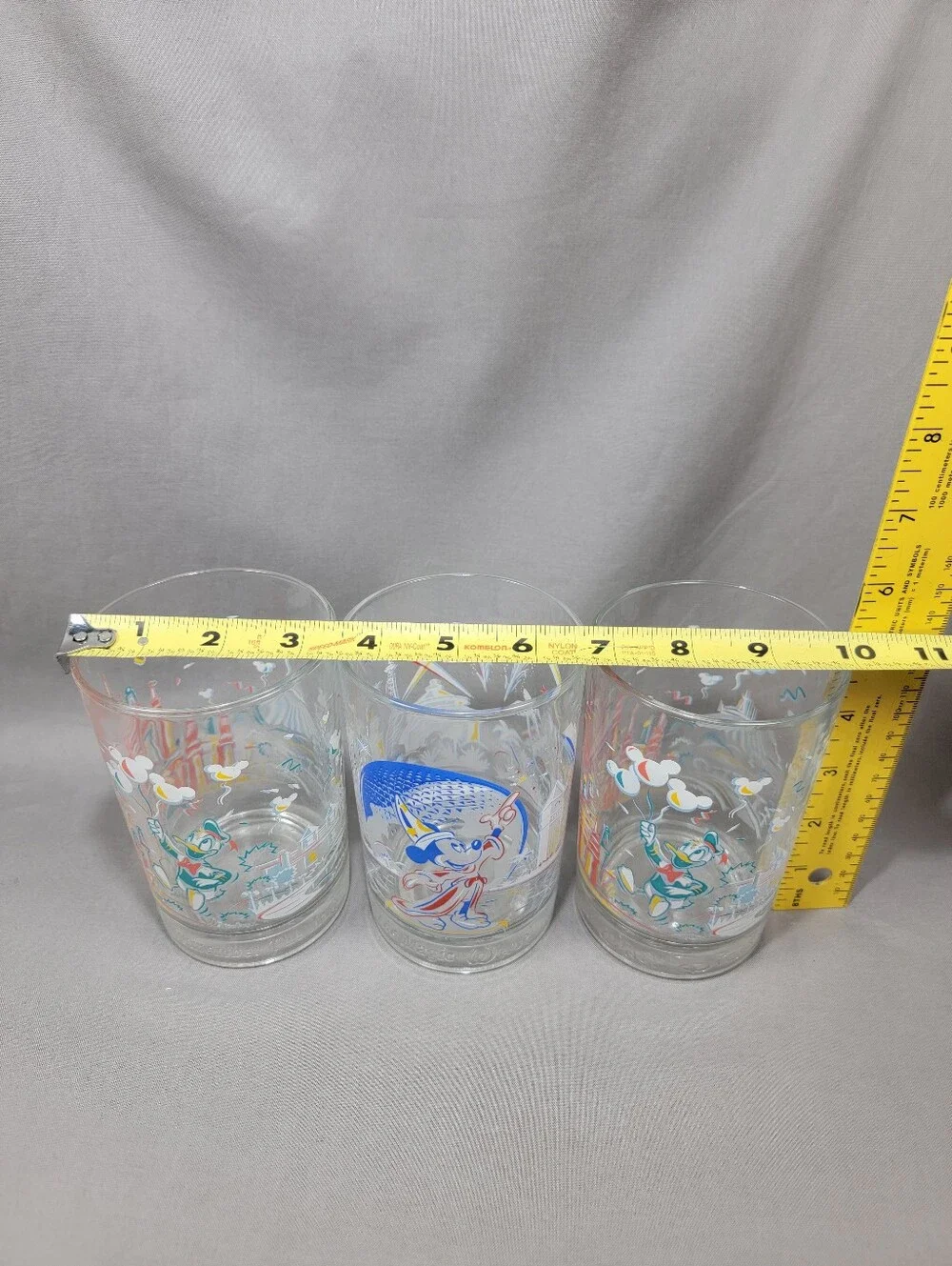 Vtg Disney Remember The Magic 25 Years McDonald's Glasses Mickey Donald Duck Lot